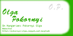 olga pokornyi business card